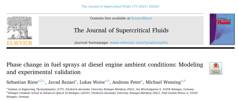 Neue Veröffentlichung im „Journal of Supercritical Fluids“