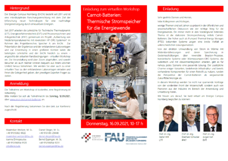 Zum Artikel "Virtueller Workshop Carnot-Batterien: Thermische Stromspeicher für die Energiewende"