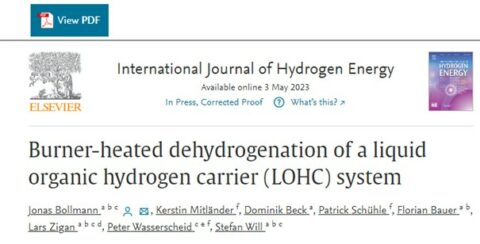 Zum Artikel "Neue Veröffentlichung „Burner-heated dehydrogenation of a liquid organic hydrogen carrier (LOHC) system”"